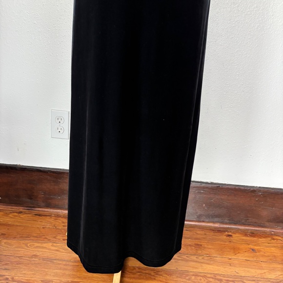 Vintage 90s Black Velvet Goth Witchy Maxi Dress - Picture 9 of 12